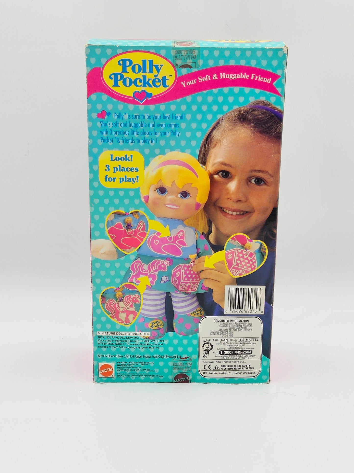 Polly pocket plush doll sealed in original packaging