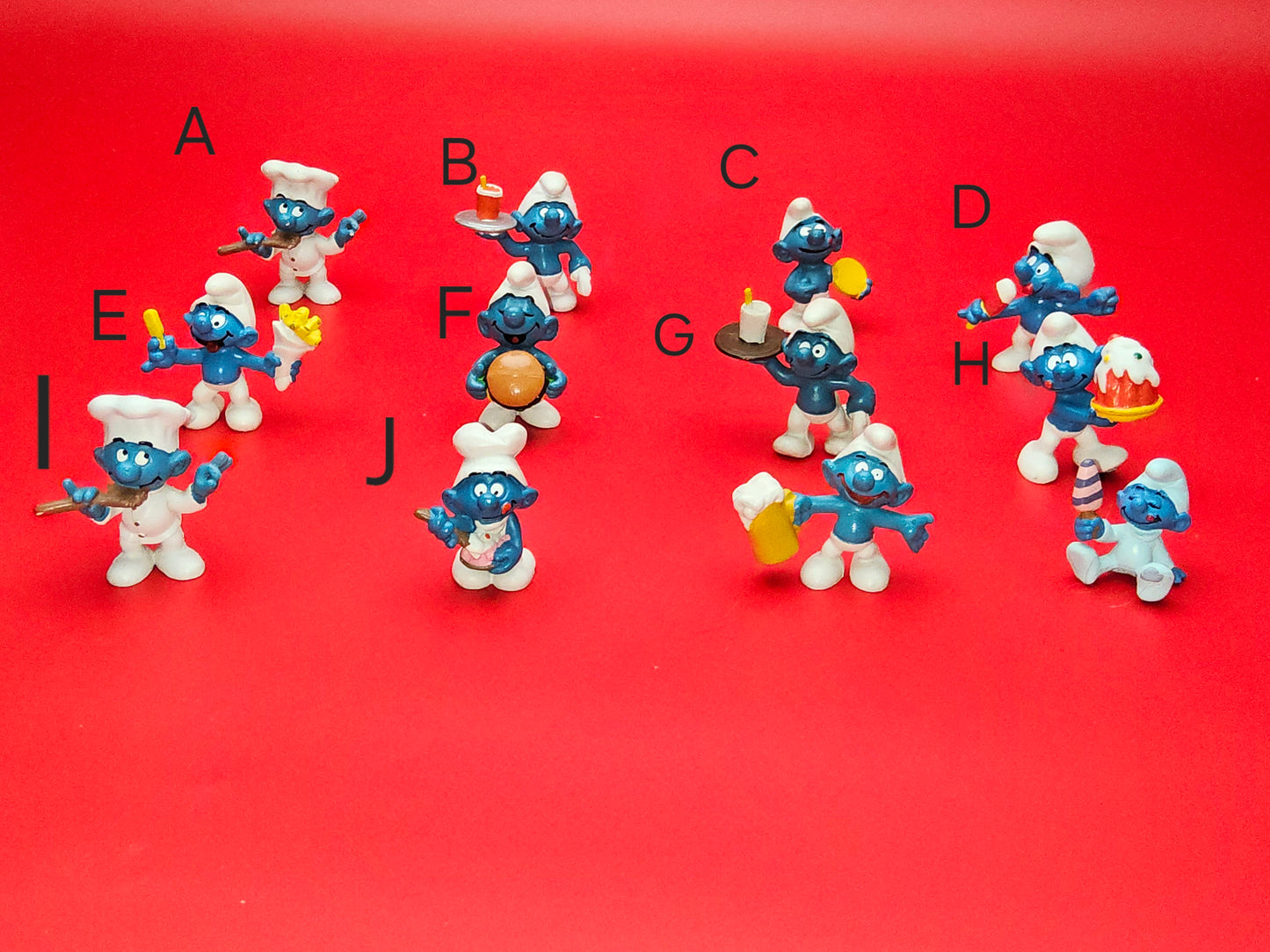 Vintage schleich smurfs food themed