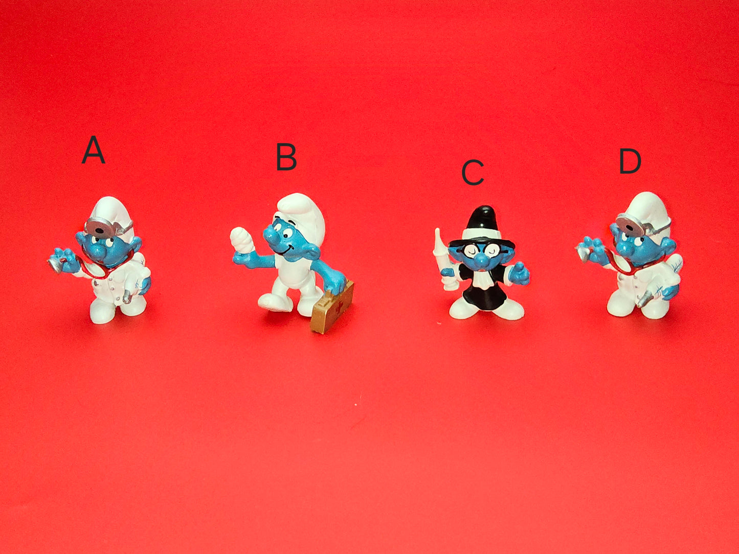Vintage schleich smurf figures medical themed