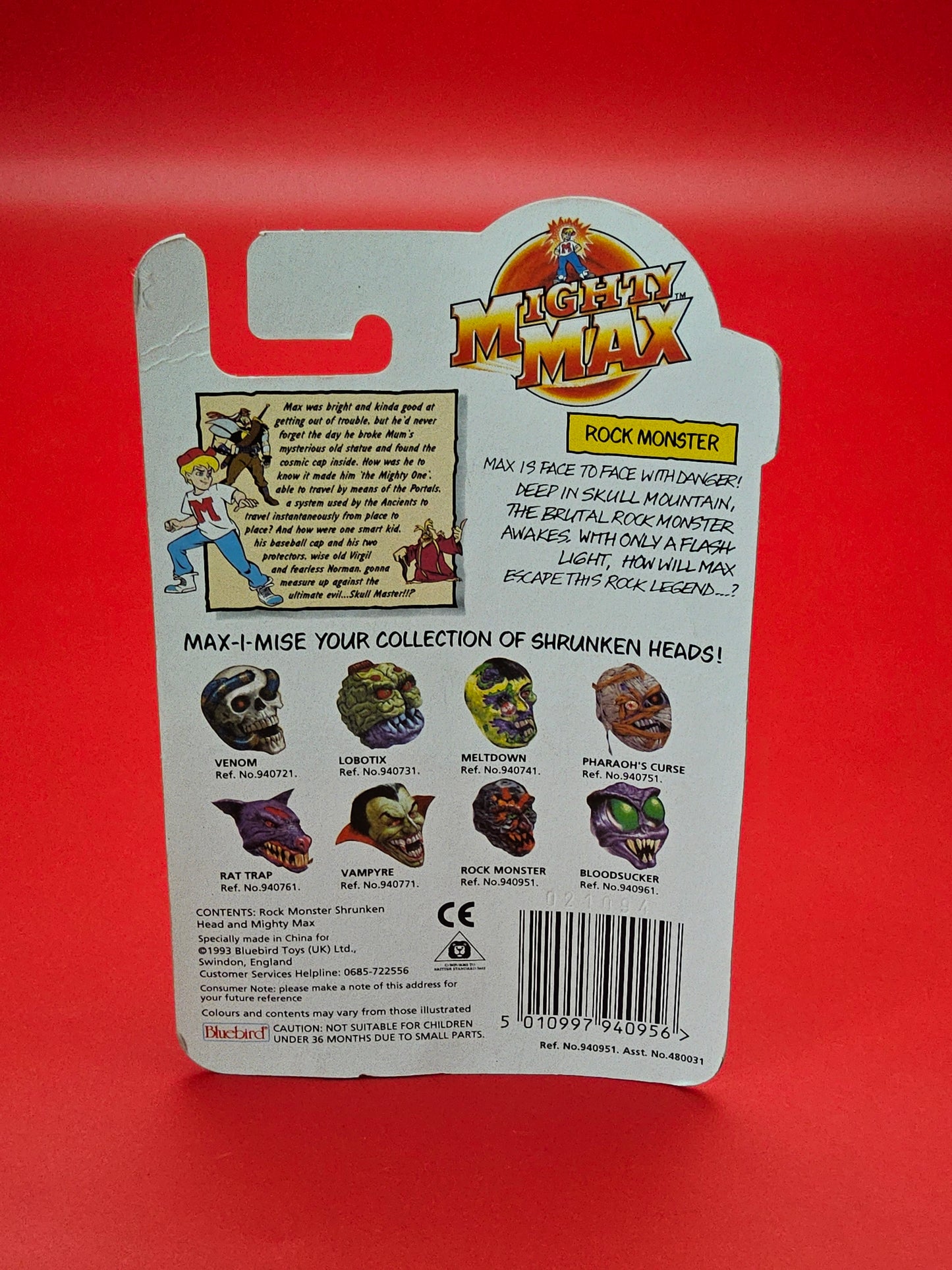 Mighty Max shrunken heads rock monster sealed in original packaging