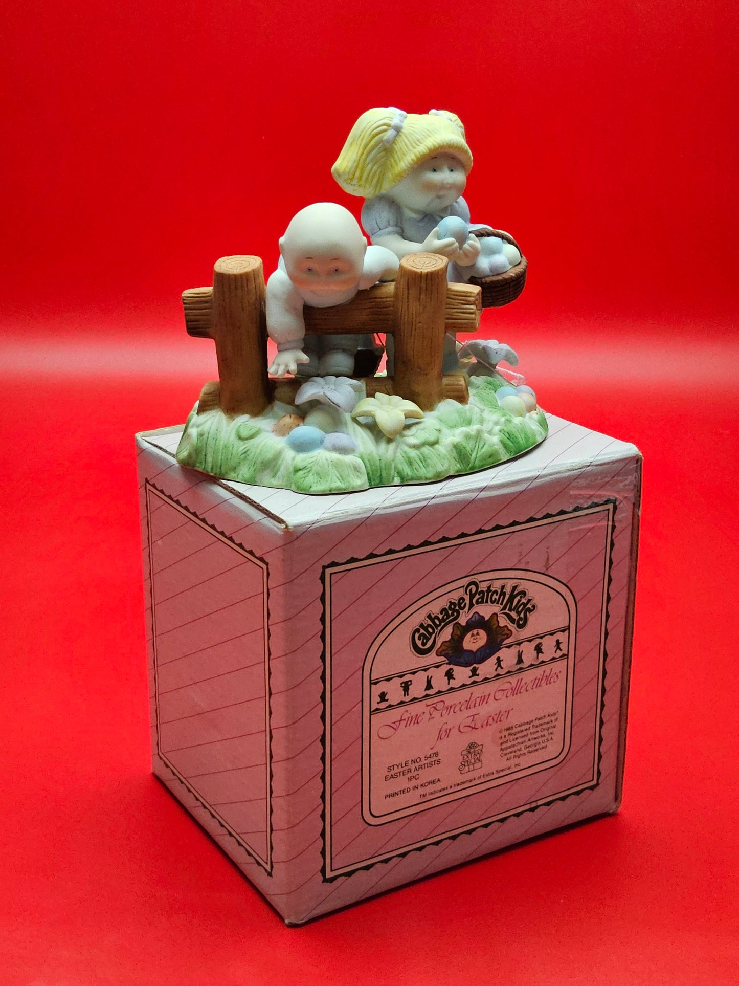 Vintage Cabbage patch ornament easter egg hunting with original box