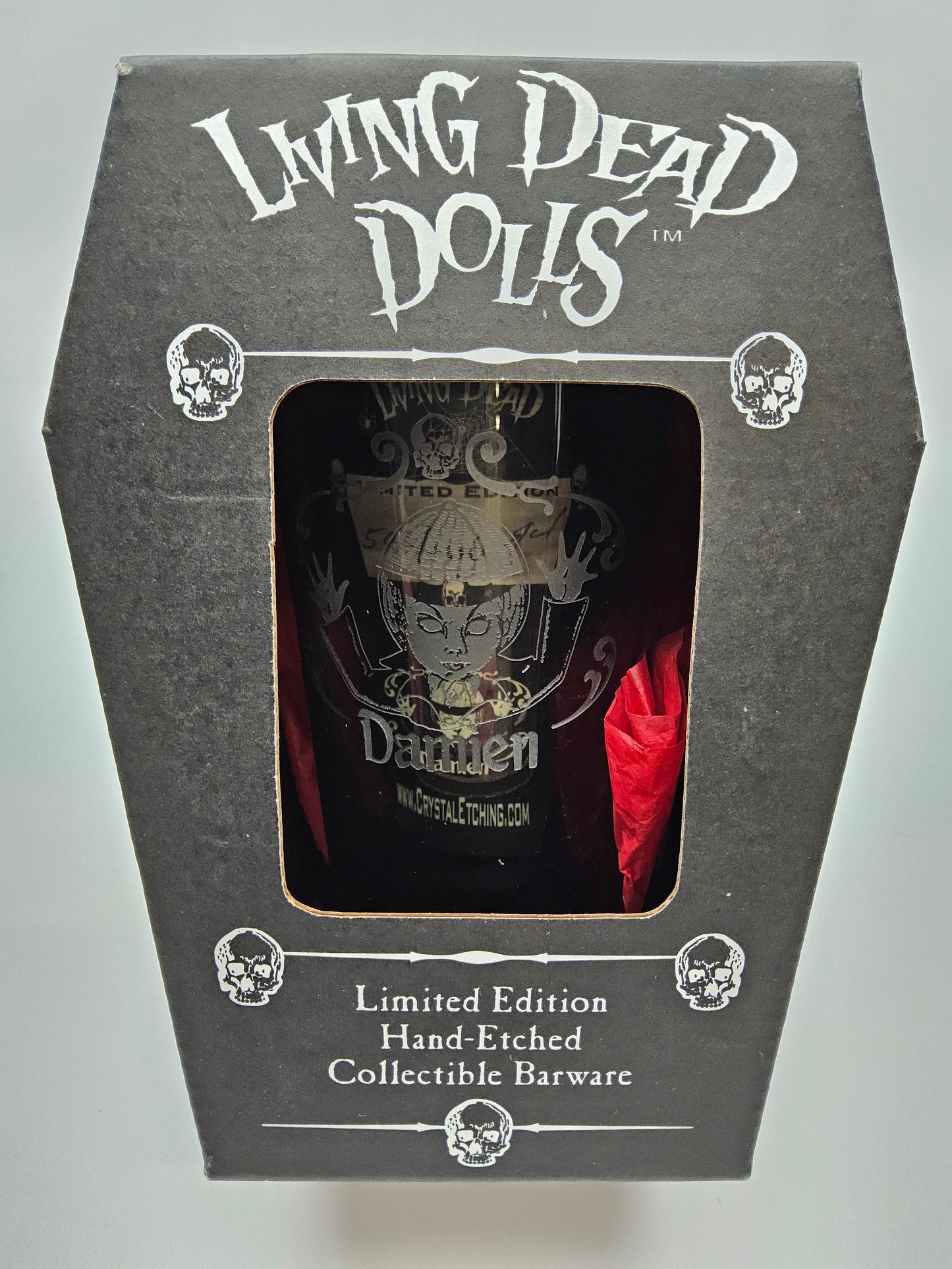 Living dead doll etched glass Damien