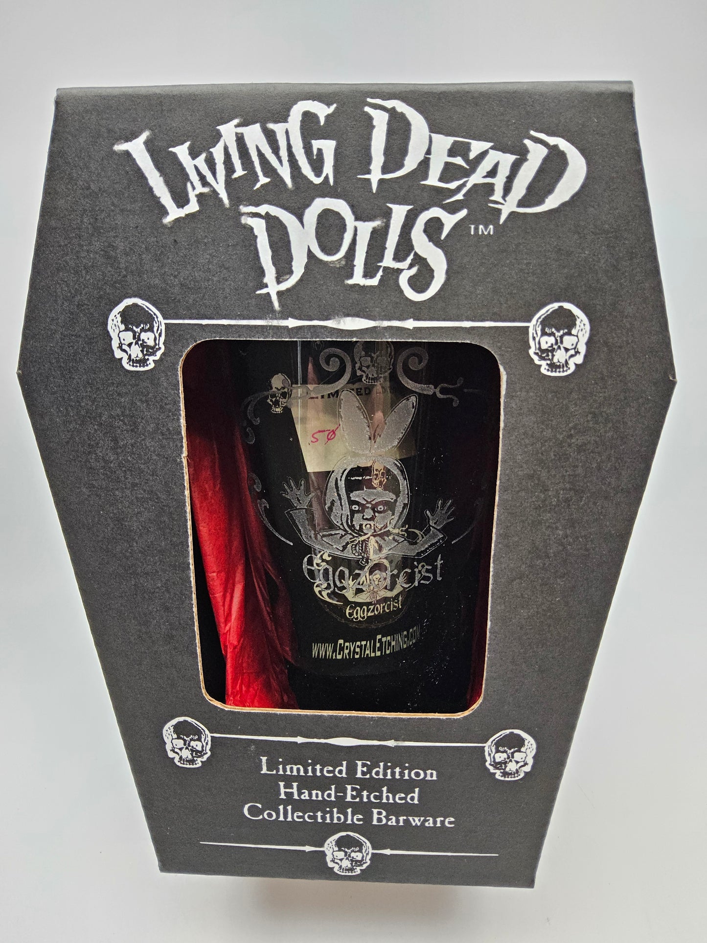 Living dead doll etched glass