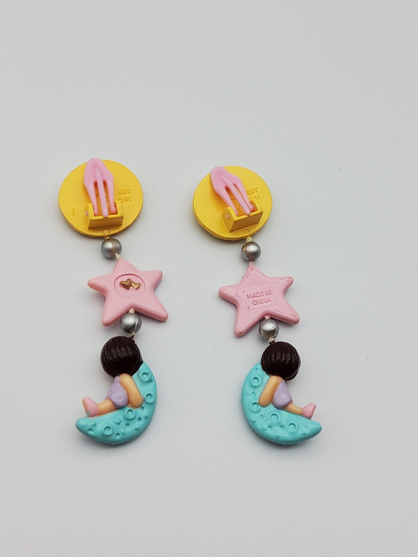 Polly pocket star dream dangle earrings 100% complete