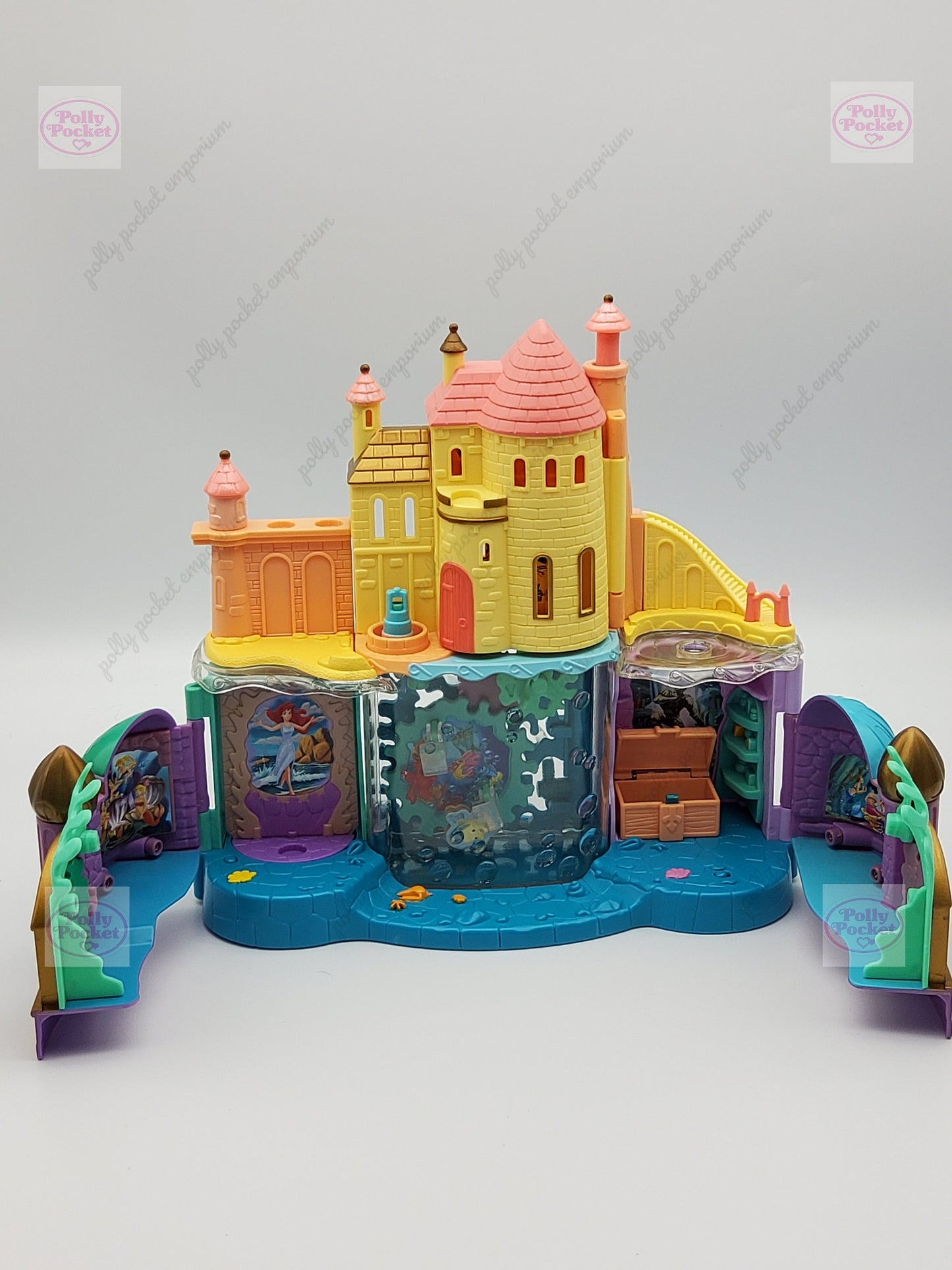Polly pocket type little mermaid under the sea castle with characters and accessories