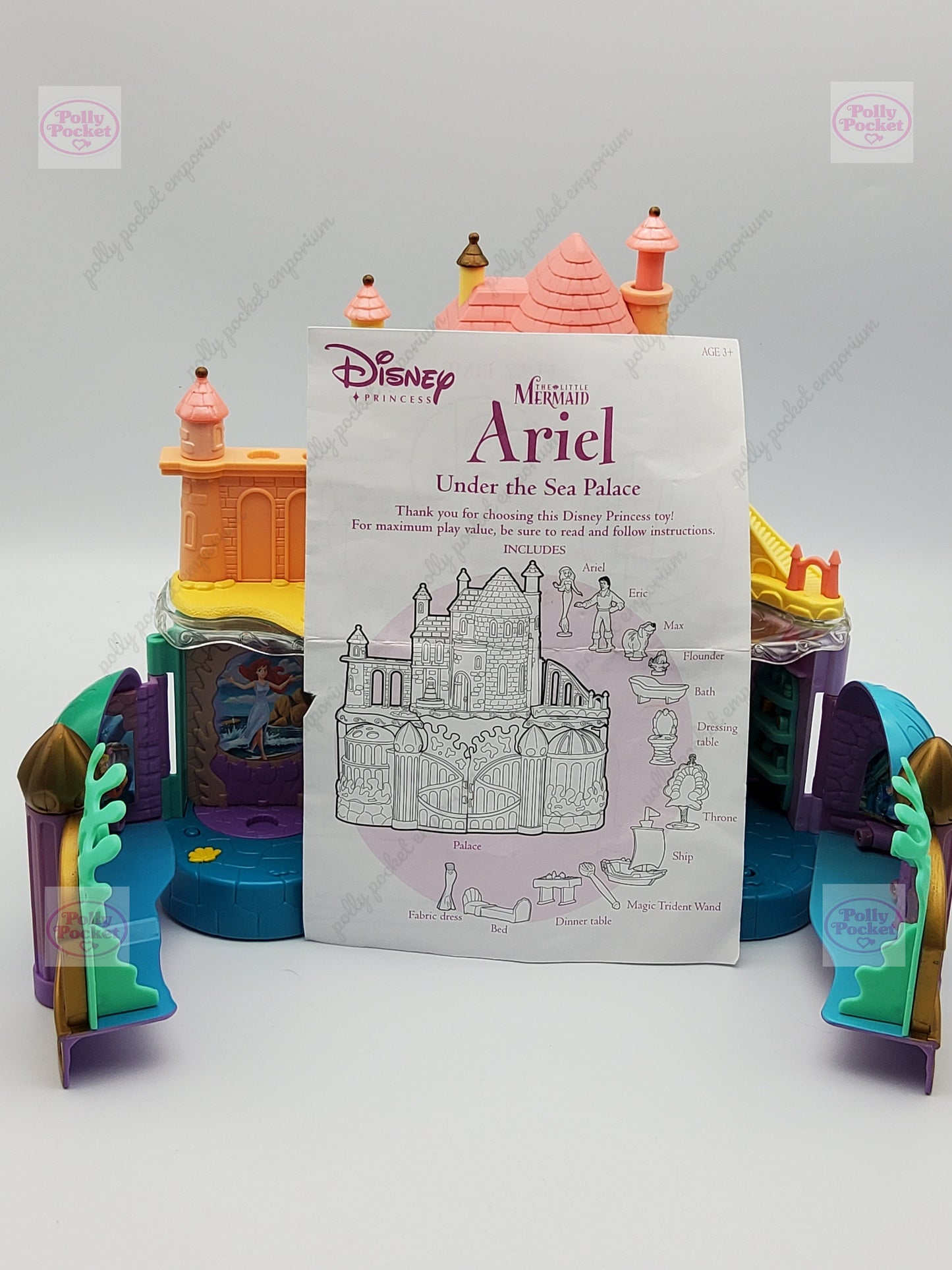 Polly pocket type little mermaid under the sea castle with characters and accessories