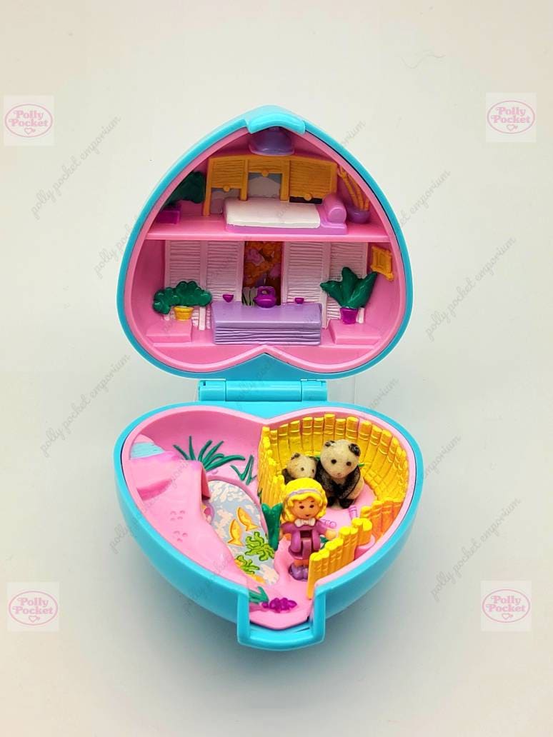 Polly pocket pretty panda compact 100% complete