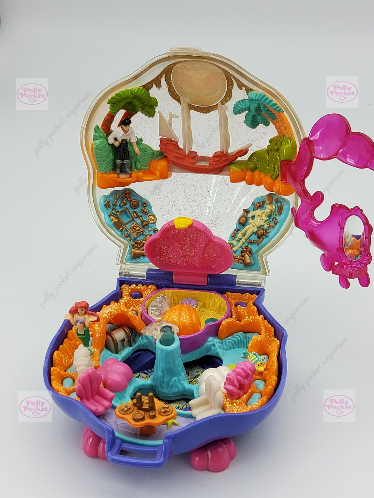 RARE polly pocket Little mermaid playcase 100% complete