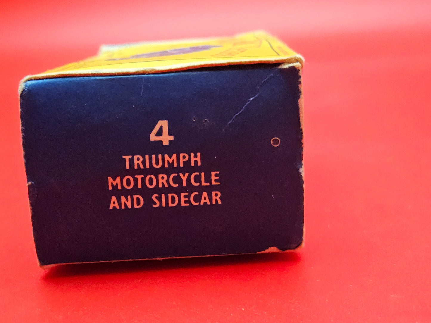 Matchbox number 4 triumph motorcycle and side car with original box