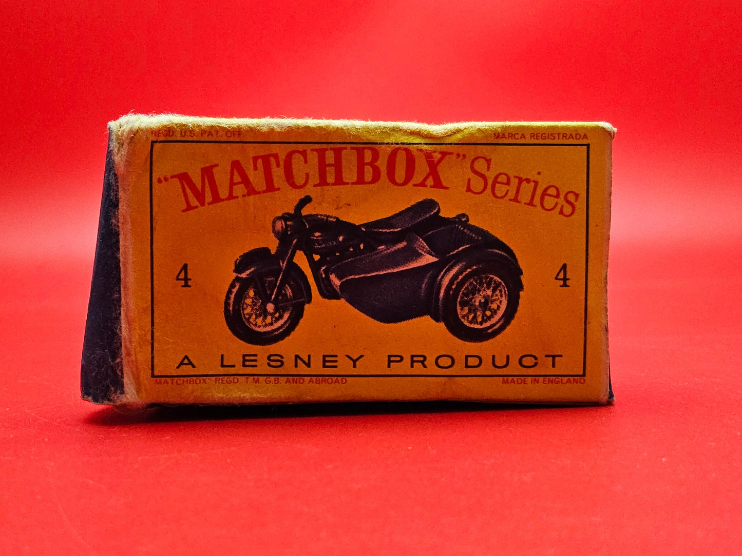 Matchbox number 4 triumph motorcycle and side car with original box