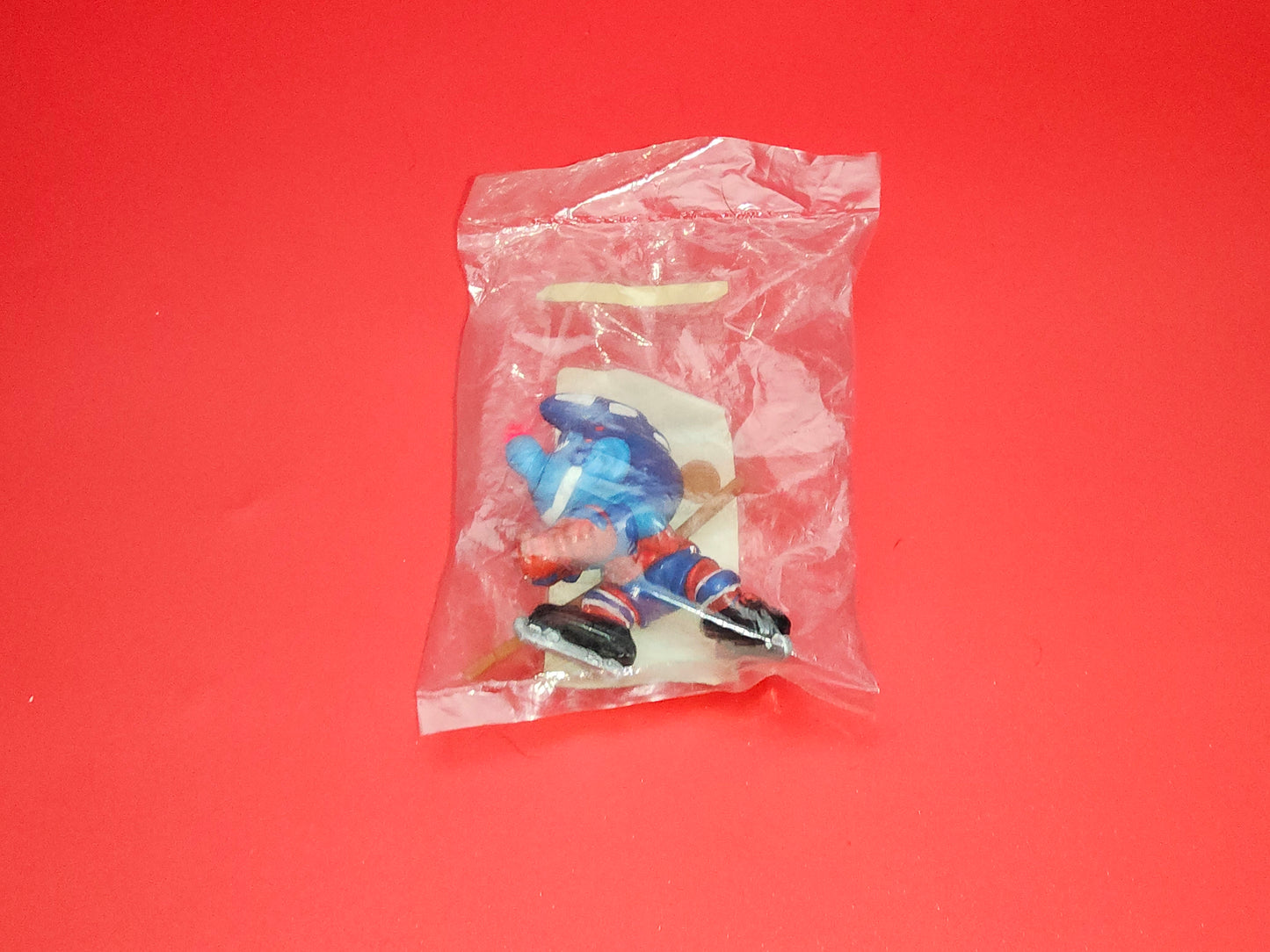 Smurf ice hockey player sealed