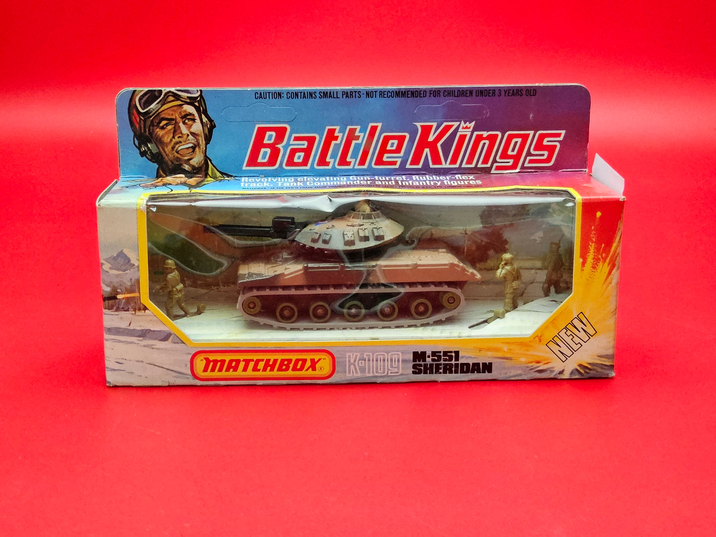 Matchbox battlekings #K109 M551 Sherman tank model sealed in original packaging