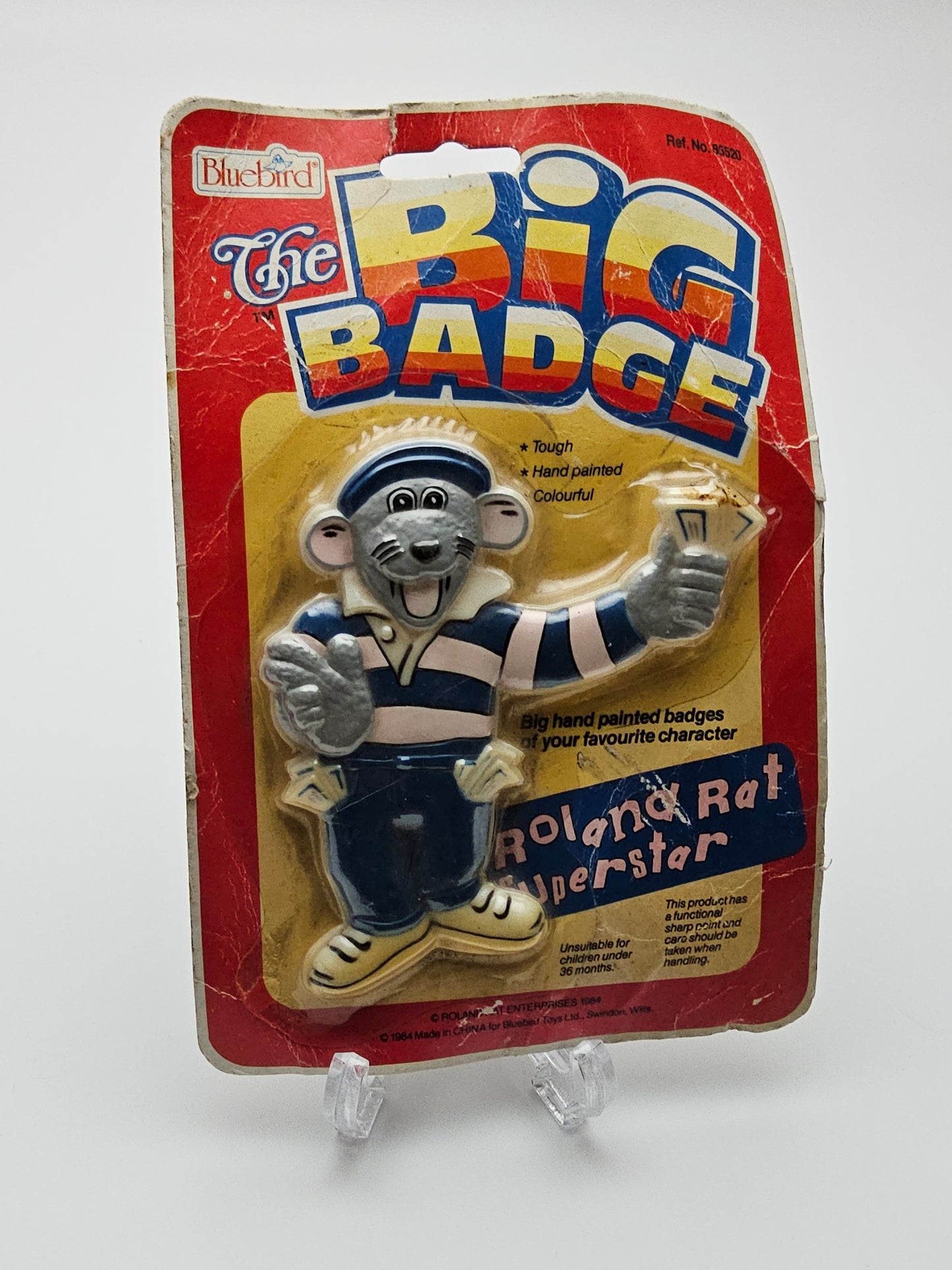 Bluebird Roland Rat big badge sealed in original packaging