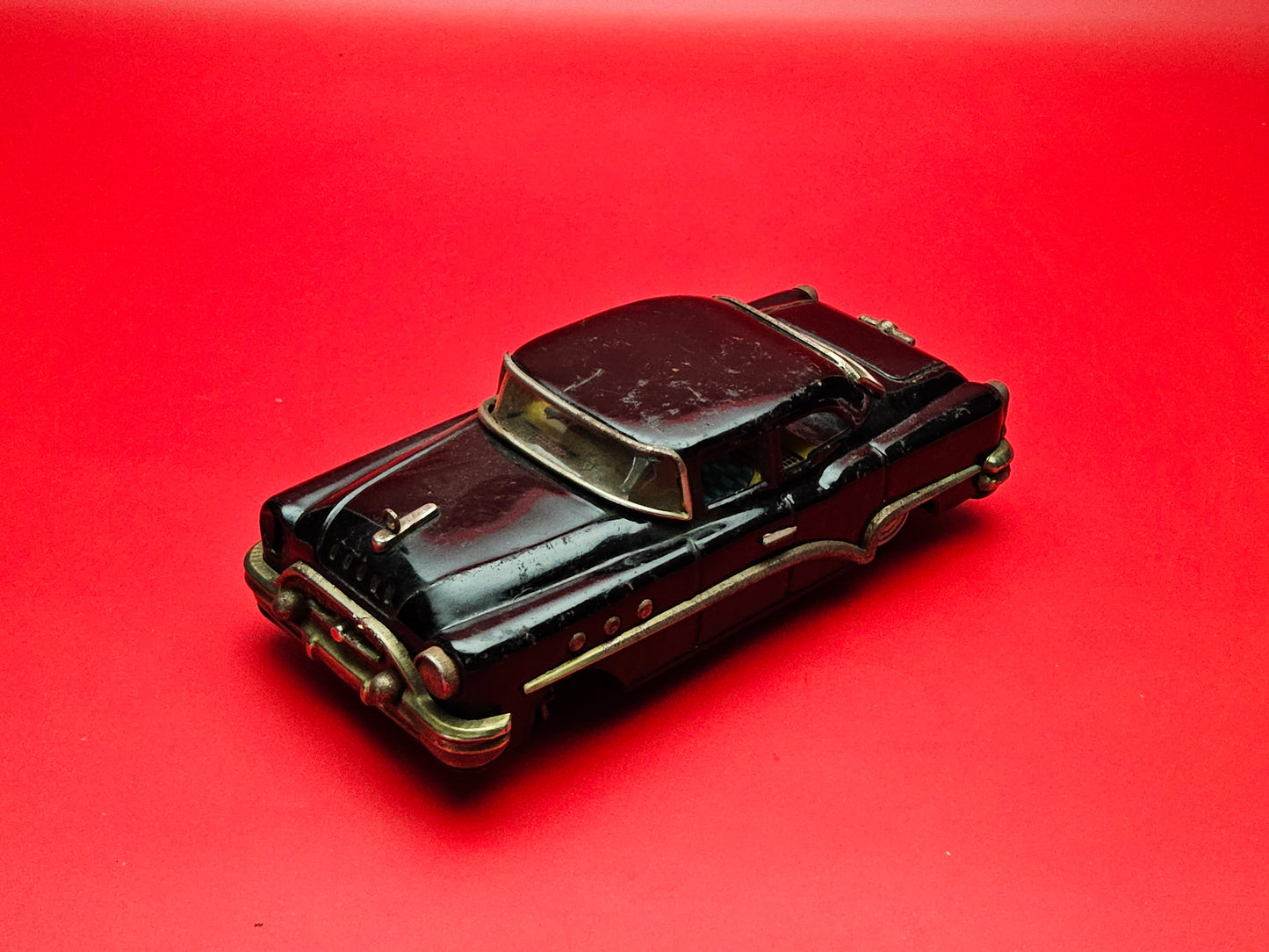 Rare vintage 1950s mitsuhashi buick sedan pullback motorised friction tin litho car