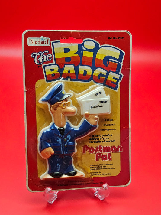 Bluebird postman pat big badge sealed in original packaging