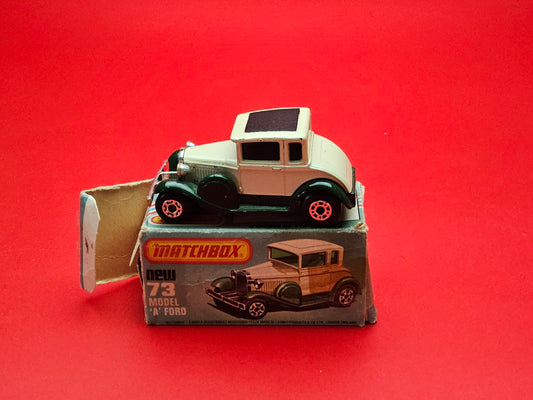 Matchbox #73 model A Ford in cream with original box