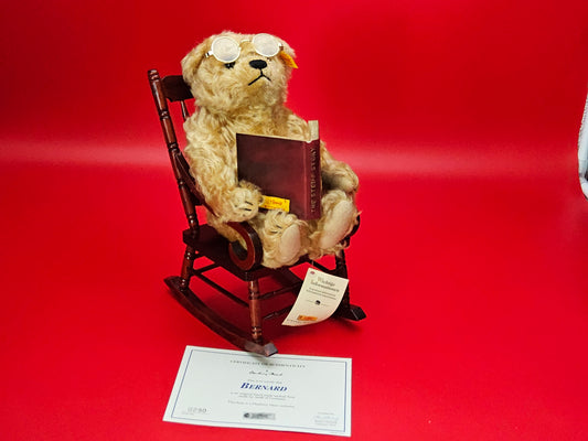 Steiff Bernard bear witn chair in original packaging