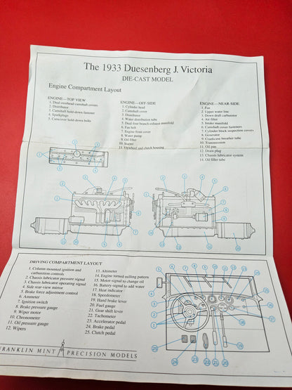 Franklin mint 1933 Dusenberb J Victoria with original packaging