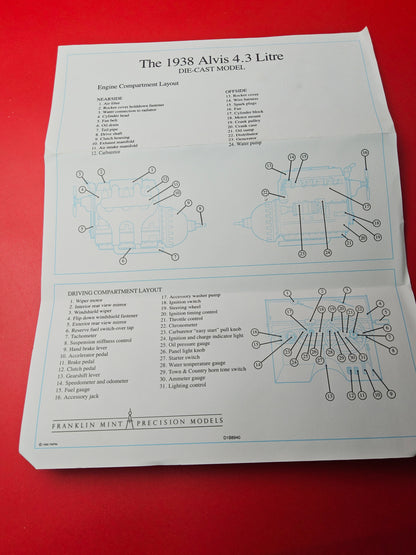 Franklin mint 1938 Alvis 4.3 litre with original box