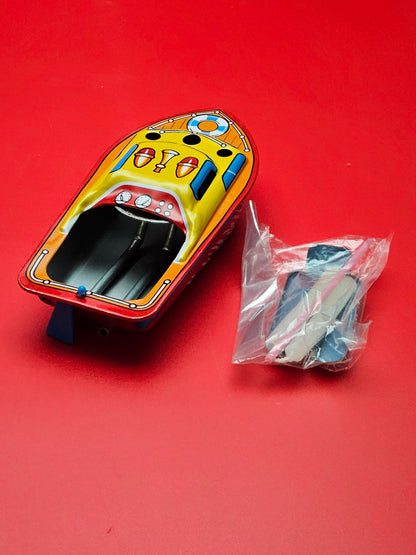 Tin plate pop pop boat with original box
