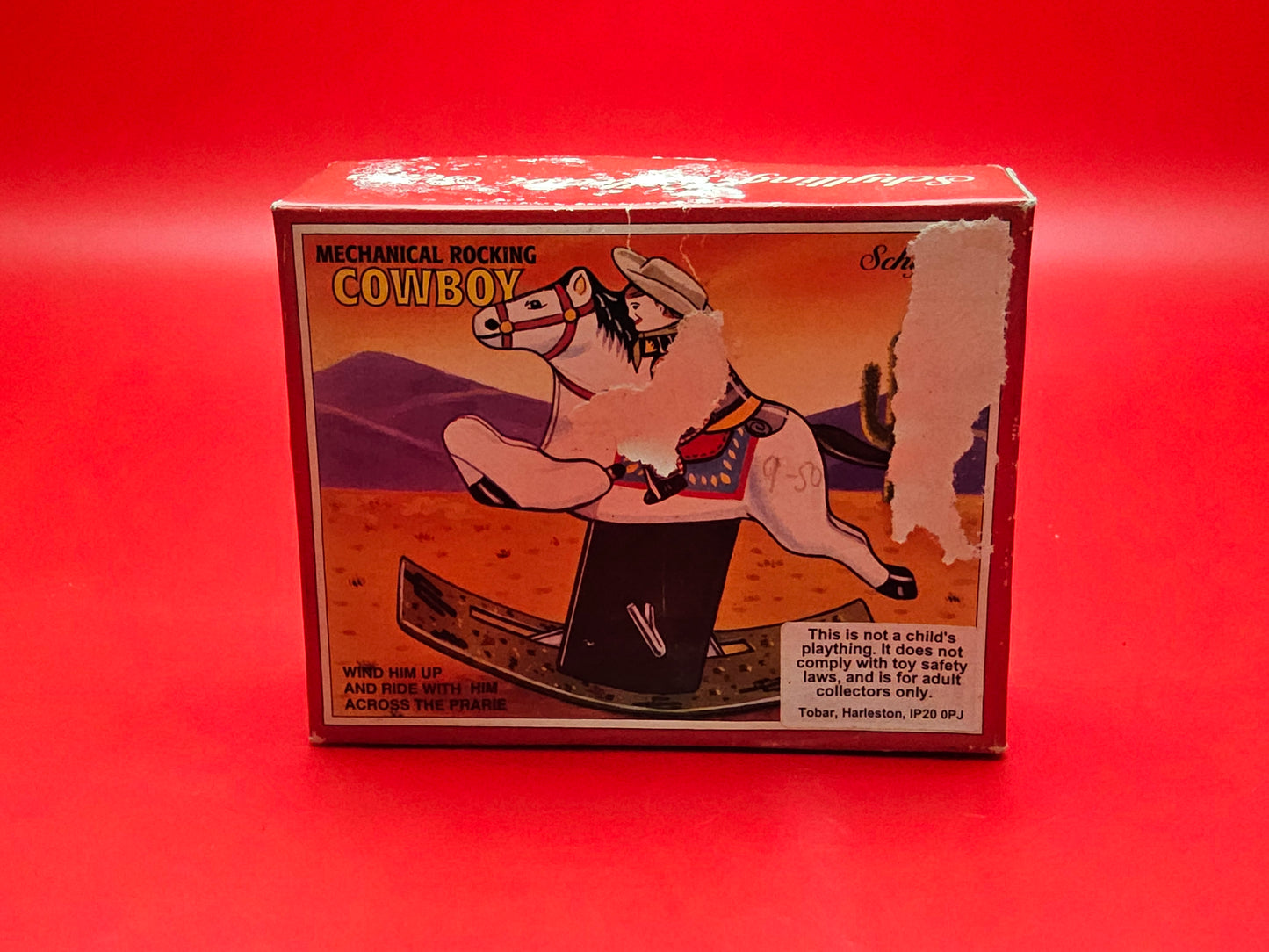 Schylling mechanical cowboy toy with original box