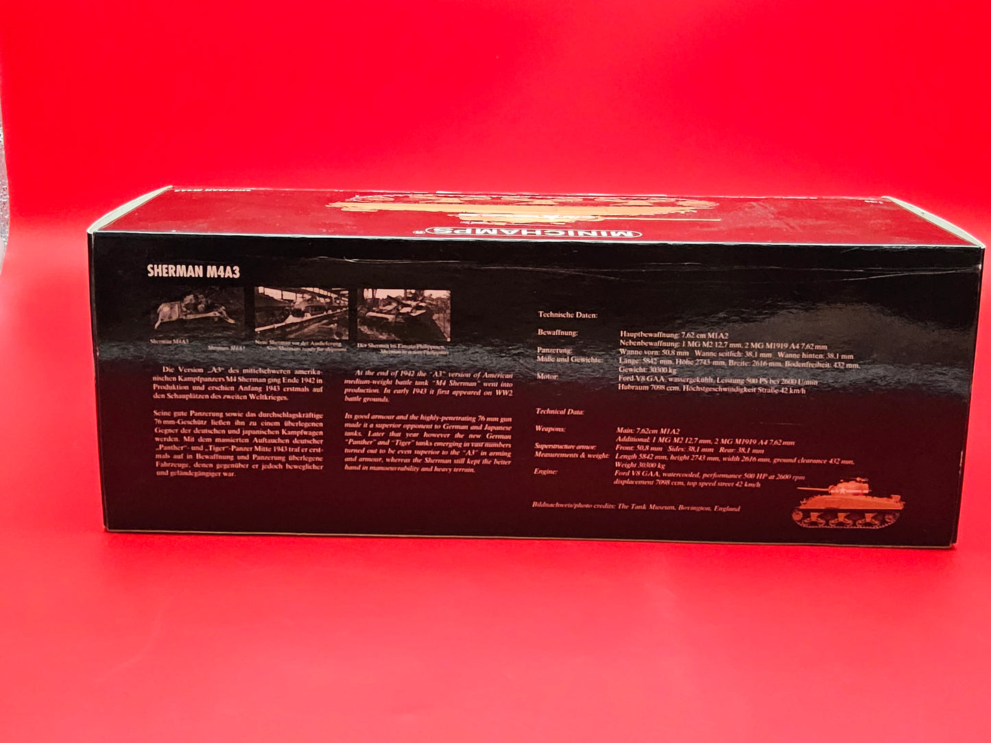 Mini champs M4A3 sherman tank in original packaging