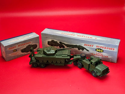 Dinky #660 & #651 tank transporter with centurion tank boxed