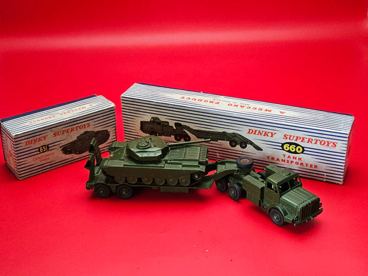 Dinky #660 & #651 tank transporter with centurion tank boxed