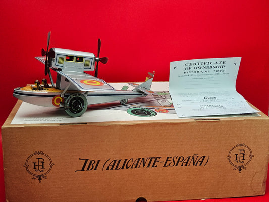 Tin plate plane in working order with original box and ceritifcate