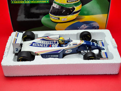 Rare Ayrton Senna racing car 1:18 scale model in original packaging