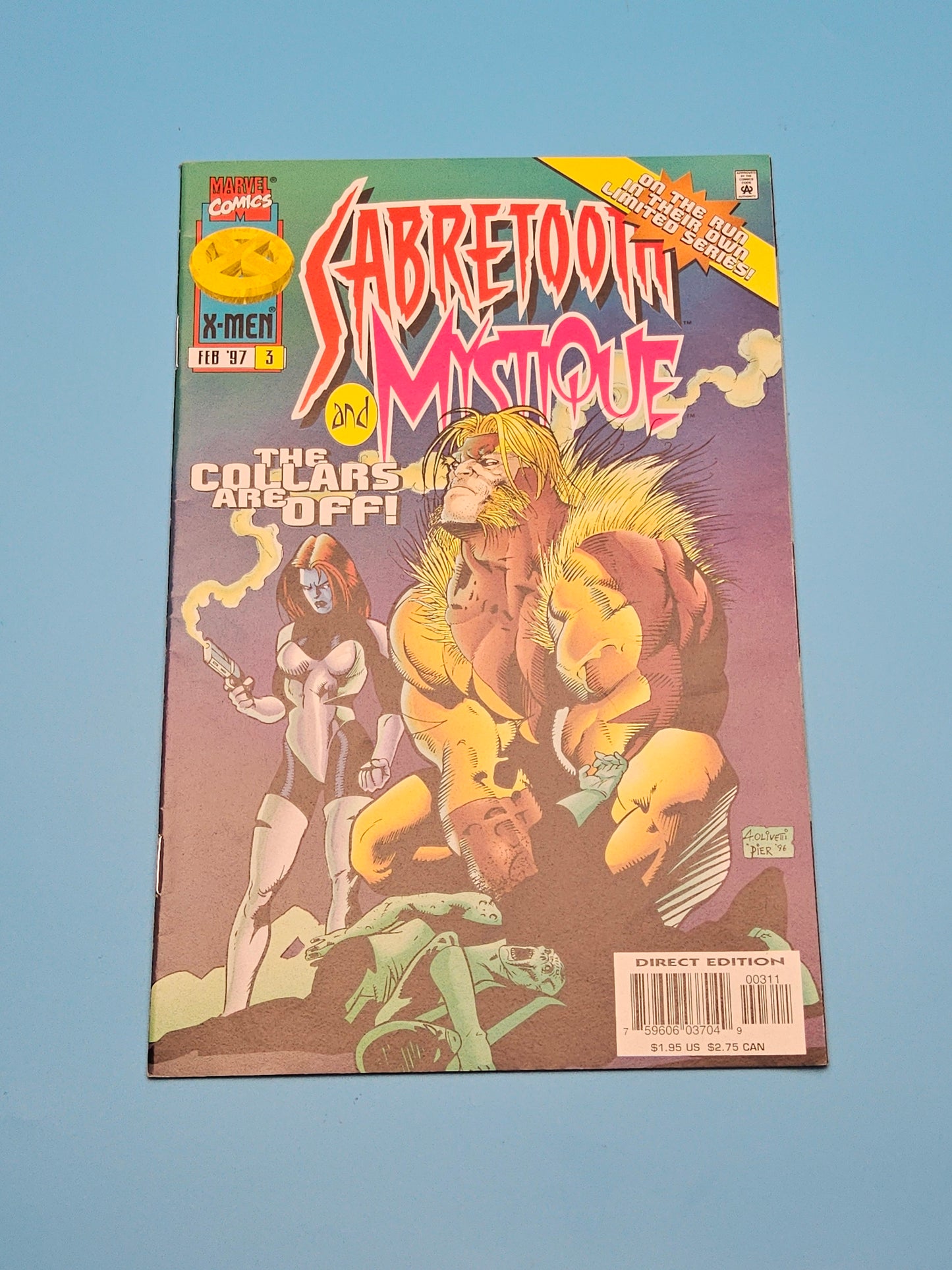 Vintage sabertooth and mystique comic