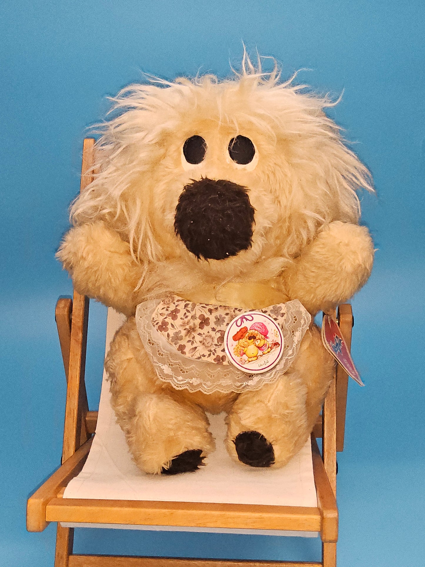 Vintage Woofit plush with pin badge