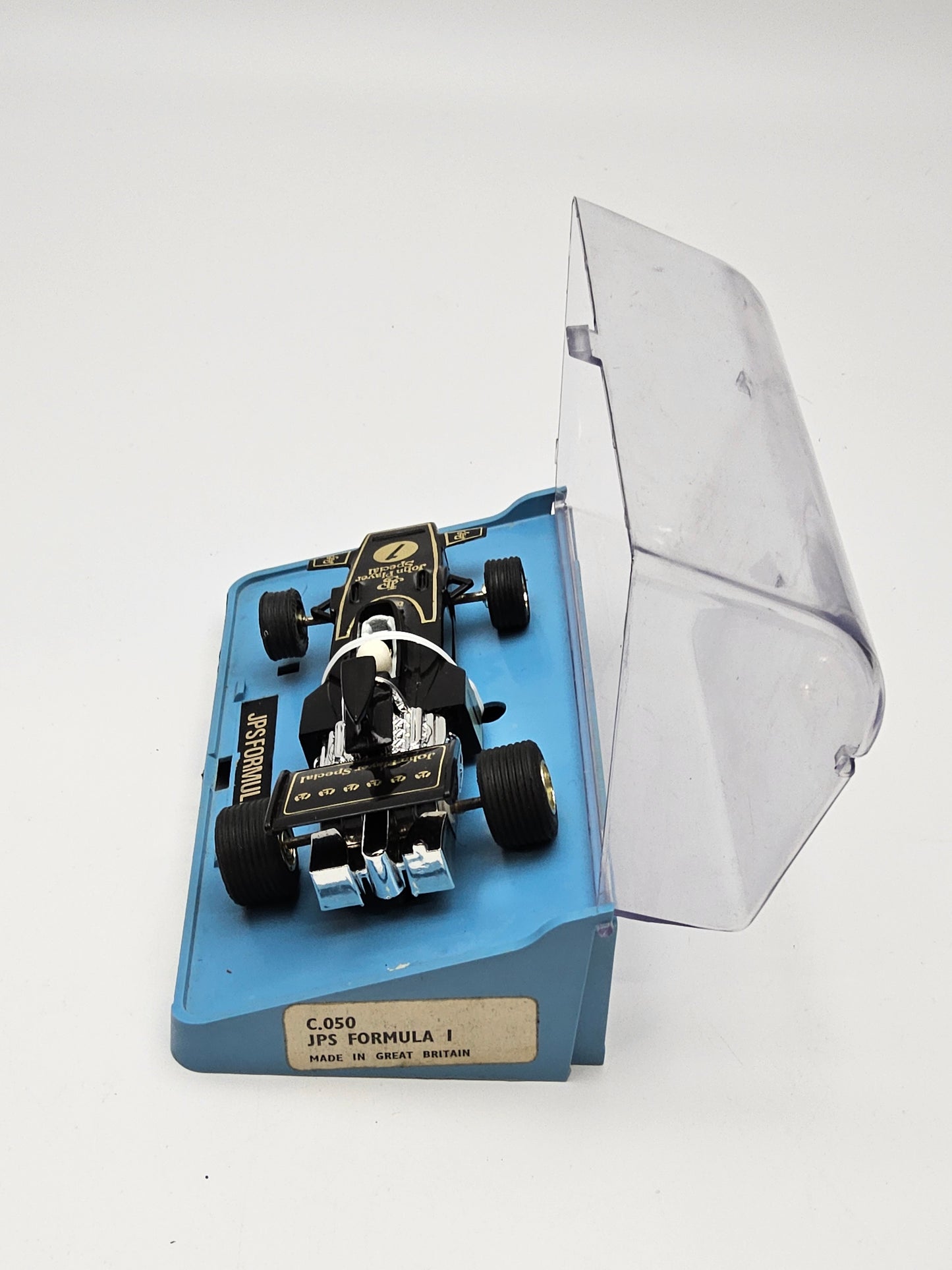 Scalextrics JPS slot car in original packaging