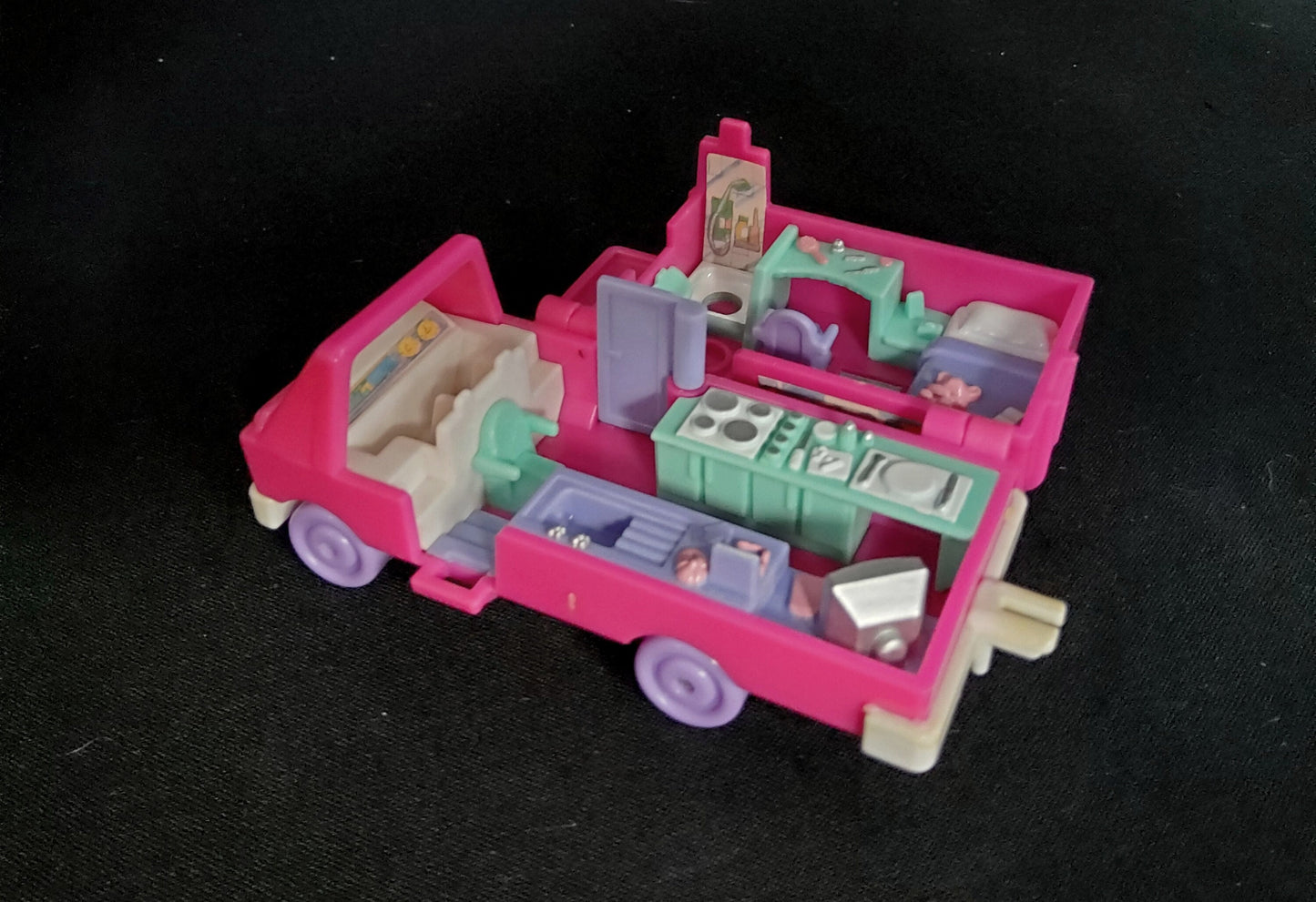 Polly pocket home on the go with doll and bike