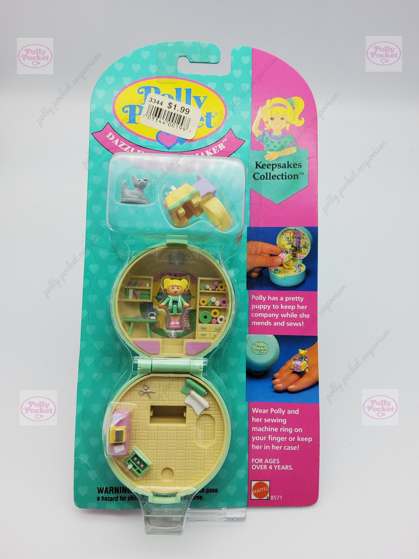 ULTRA RARE Polly pocket dazzling dressmaker ring case sealed in original packaging