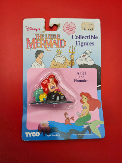 Little mermaid Ariel and flounder figure sealed in original packaging