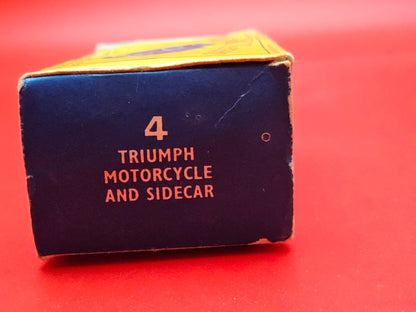 Matchbox number 4 triumph motorcycle and side car with original box